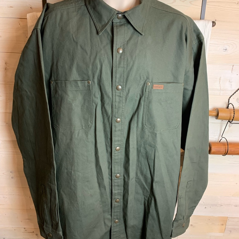 NWT Carhartt 105419 Rugged Flex Relaxed Fit Canvas Fleece Lined Shirt Jacket